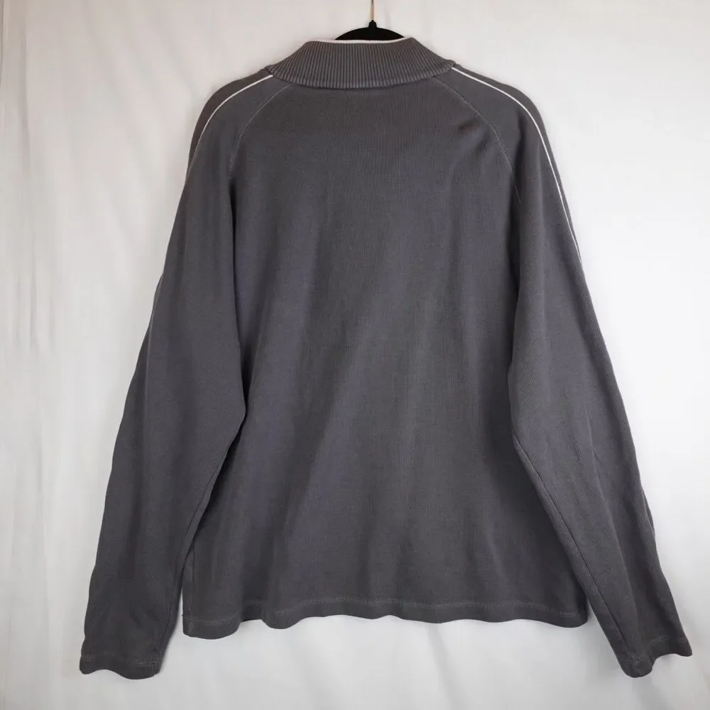 Hathaway Pullover Ribbed Knit Sweater Men's XXL Gray 1/4 Button Up Fall Golf - Picture 2 of 13